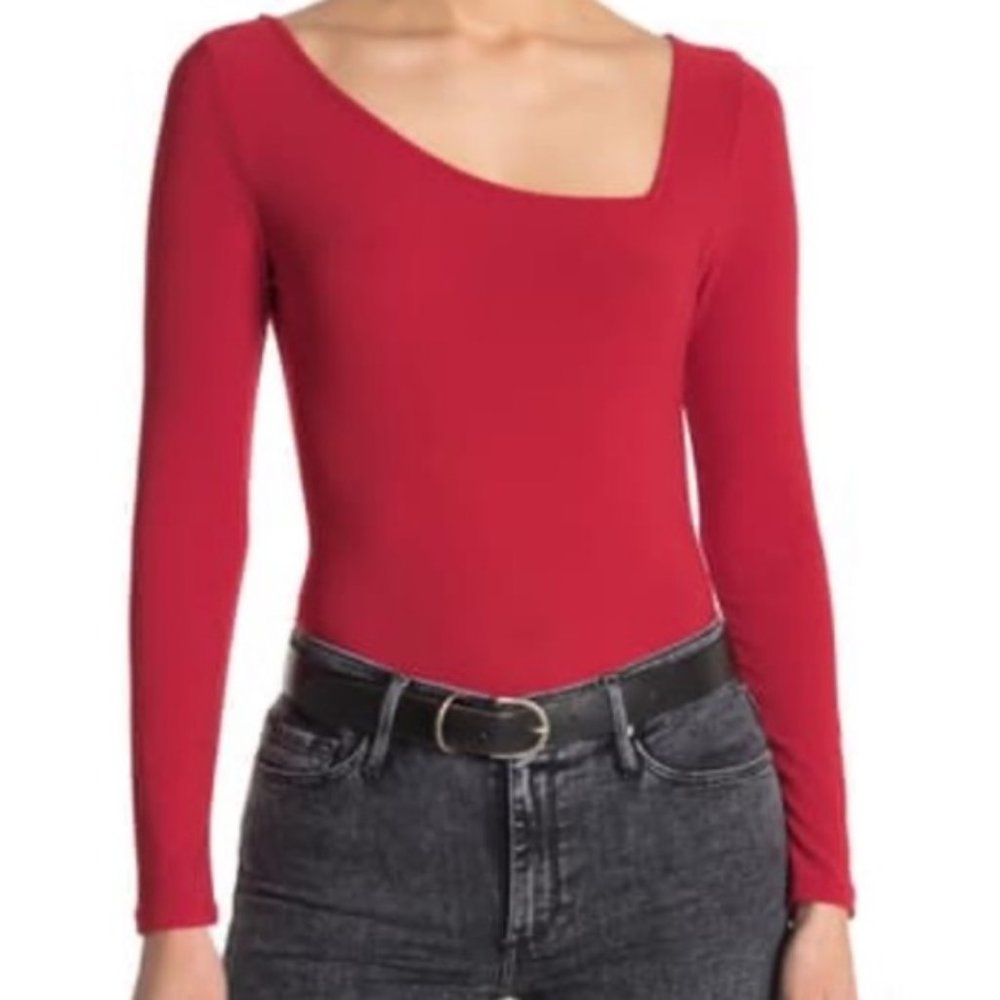 Free Press Asymmetrical Neck Long Sleeve Top